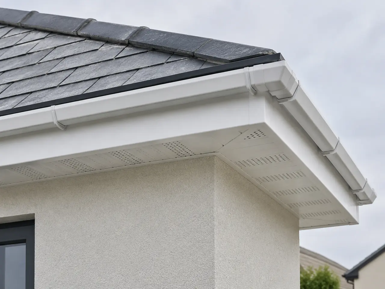 White uPVC fascia and ventilated soffit